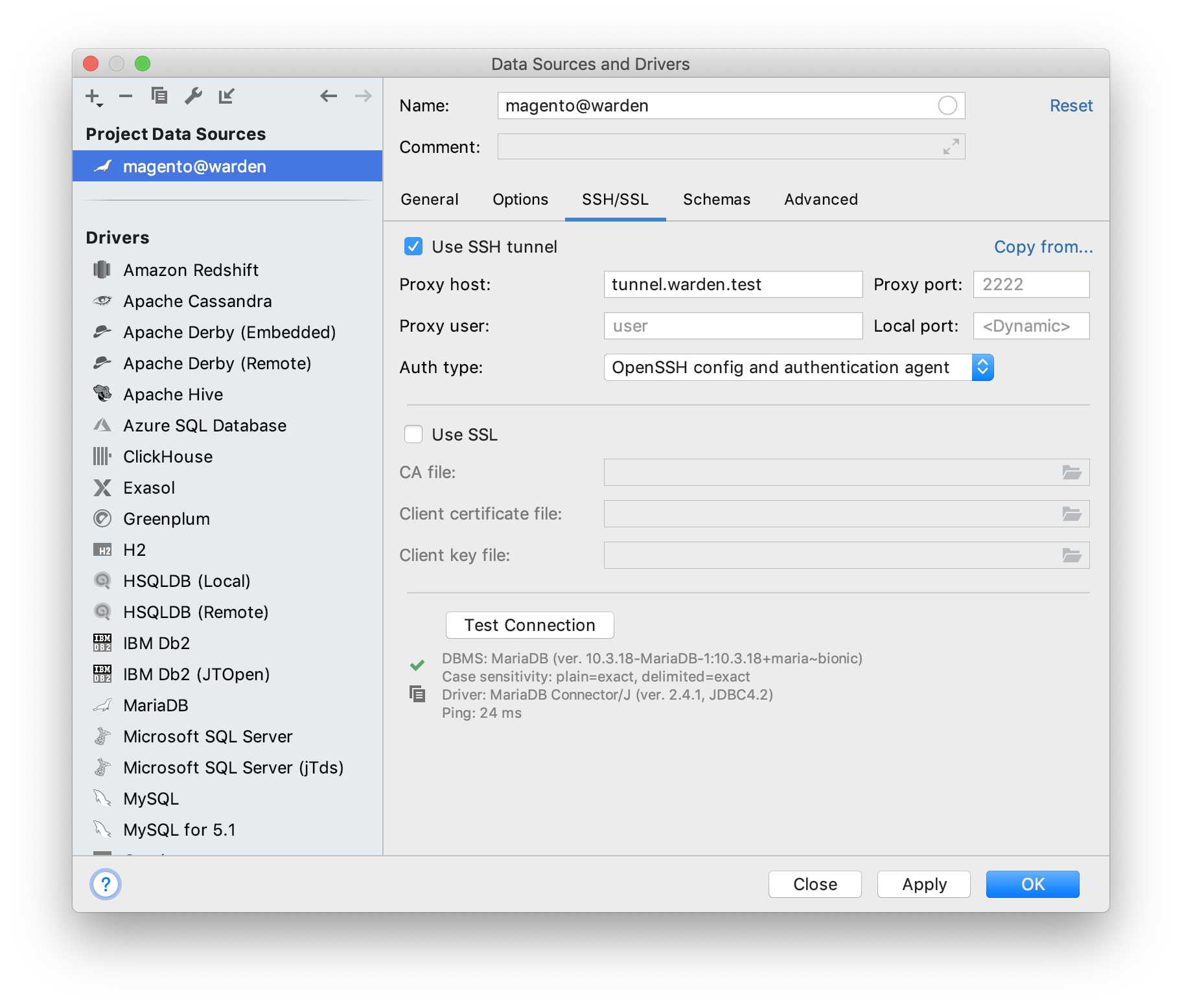 PHPStorm Tunnel Config